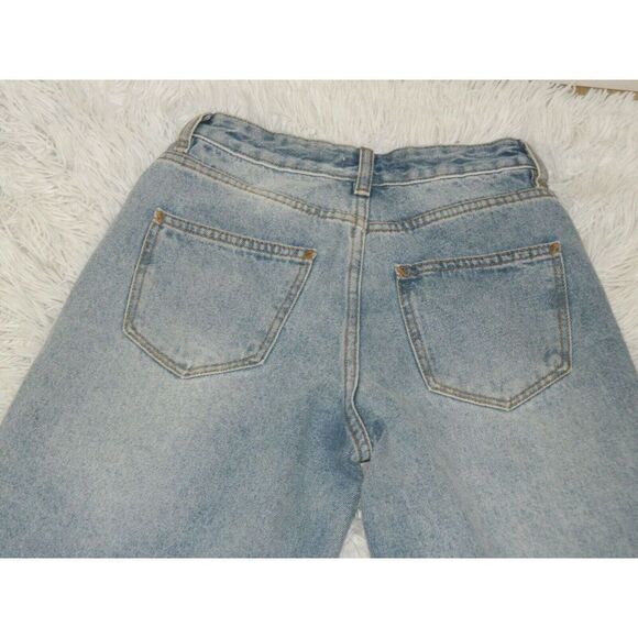 Tiger Mist Jeans X-Small‎ High-Waisted Wide Leg Distressed Baggy Medium Washed - Picture 5 of 11
